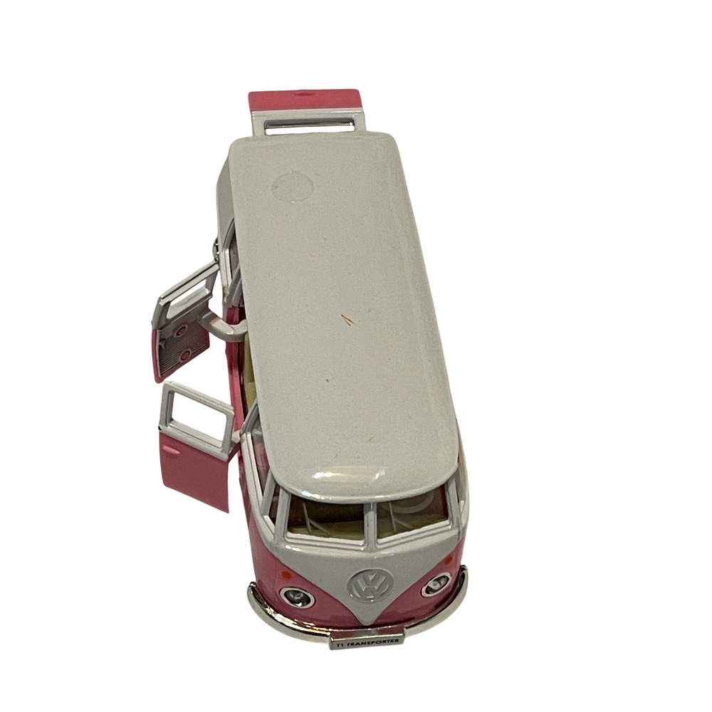RMZ City Volkswagen T1 Transporter Toy Van Pink White Metal Diecast Retro Bus VW